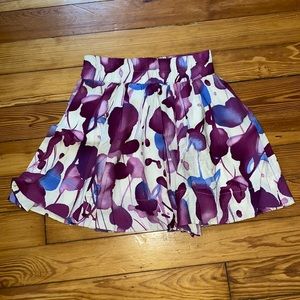 Lush Watercolor Print Mini Skirt